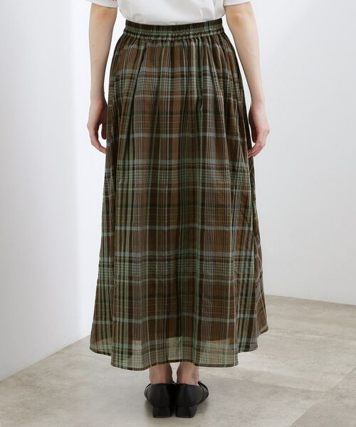 grove / グローブ ロング・マキシ丈スカート | マドラスチェックタックボリュームスカート | 詳細11