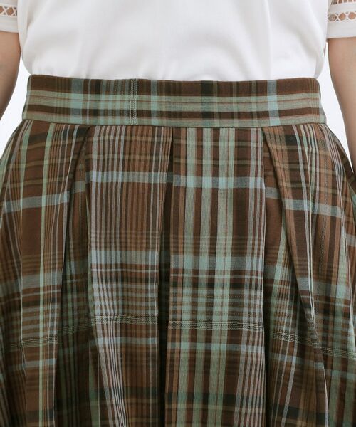 grove / グローブ ロング・マキシ丈スカート | マドラスチェックタックボリュームスカート | 詳細12