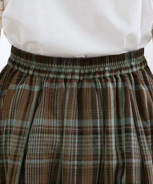grove / グローブ ロング・マキシ丈スカート | マドラスチェックタックボリュームスカート | 詳細13