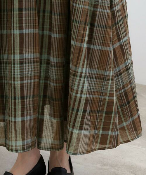 grove / グローブ ロング・マキシ丈スカート | 【貴島明日香さん着用】マドラスチェックタックボリュームスカート | 詳細16