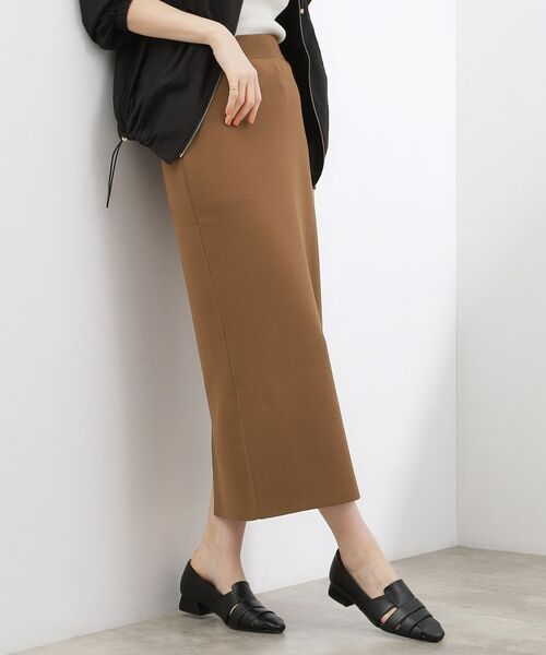 grove / グローブ ロング・マキシ丈スカート | ニットナロースカート(ブラウン(044))