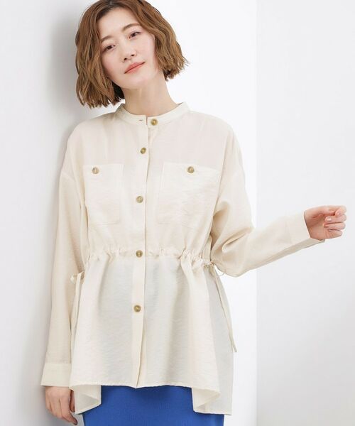 grove / グローブ シャツ・ブラウス | シアーサファリシャツジャケット(オフホワイト(003))