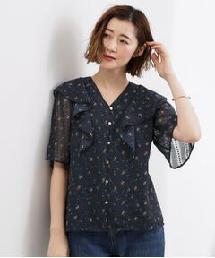 grove / グローブ シャツ・ブラウス | フラワープリント カットジャカードブラウス