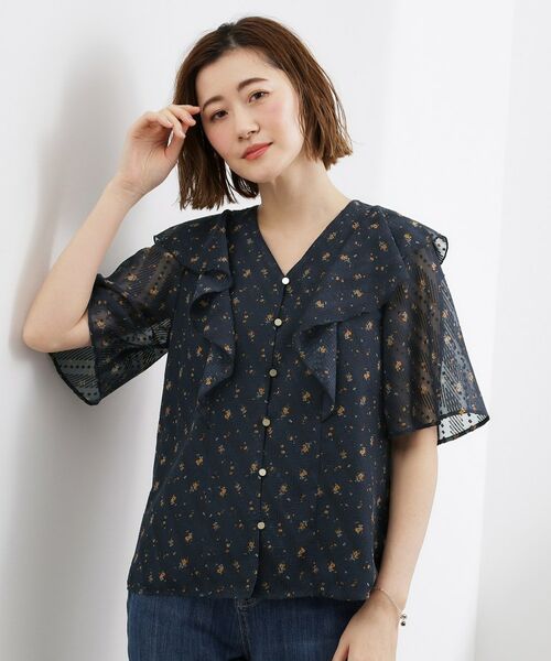 grove / グローブ シャツ・ブラウス | フラワープリント カットジャカードブラウス | 詳細1