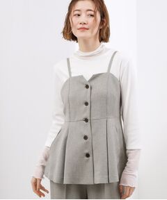 grove / グローブ シャツ・ブラウス | 【カセット服】リネンライク ペプラムビスチェ