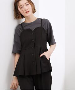 grove / グローブ シャツ・ブラウス | 【カセット服】リネンライク ペプラムビスチェ