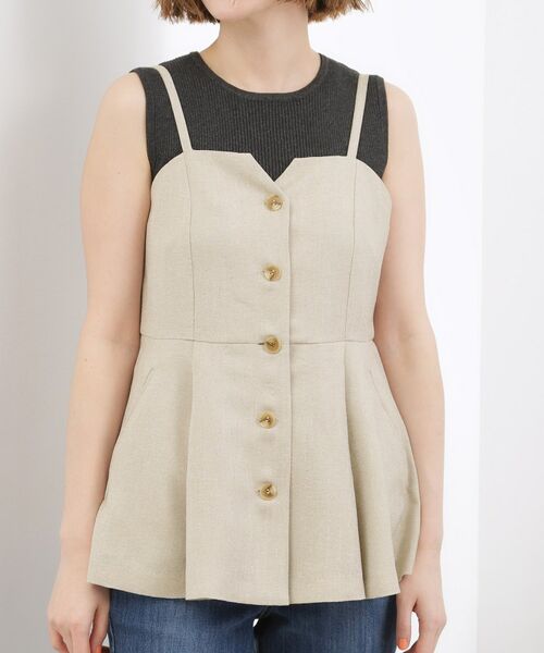 grove / グローブ シャツ・ブラウス | 【カセット服】リネンライク ペプラムビスチェ | 詳細13