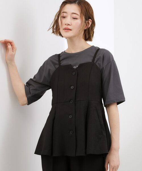 grove / グローブ シャツ・ブラウス | 【カセット服】リネンライク ペプラムビスチェ | 詳細5