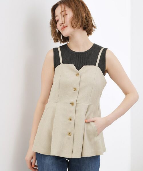 grove / グローブ シャツ・ブラウス | 【カセット服】リネンライク ペプラムビスチェ | 詳細9