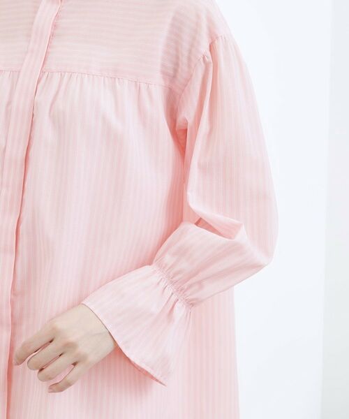 grove / グローブ シャツ・ブラウス | 【イージーケア・接触冷感】麻ブレンドスタンドギャザーシャツ | 詳細13