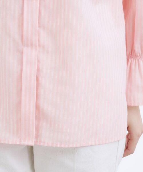grove / グローブ シャツ・ブラウス | 【イージーケア・接触冷感】麻ブレンドスタンドギャザーシャツ | 詳細14