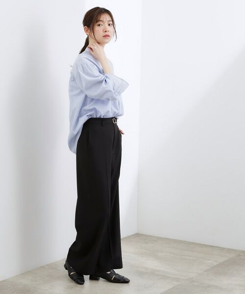 grove / グローブ シャツ・ブラウス | 【イージーケア・接触冷感】麻ブレンドスタンドギャザーシャツ | 詳細7