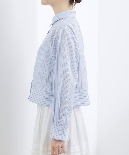 grove / グローブ シャツ・ブラウス | 【イージーケア・接触冷感】麻ブレンドクロップドシャツ | 詳細10