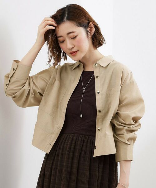 grove / グローブ シャツ・ブラウス | 【貴島明日香さん着用/イージーケア/接触冷感】麻ブレンドクロップドシャツ | 詳細15