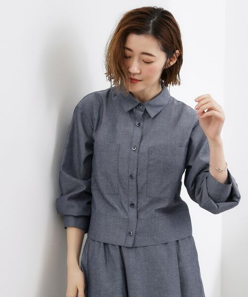 grove / グローブ シャツ・ブラウス | 【貴島明日香さん着用/イージーケア/接触冷感】麻ブレンドクロップドシャツ | 詳細19