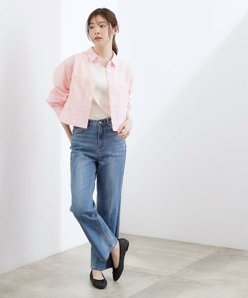 grove / グローブ シャツ・ブラウス | 【イージーケア・接触冷感】麻ブレンドクロップドシャツ | 詳細2