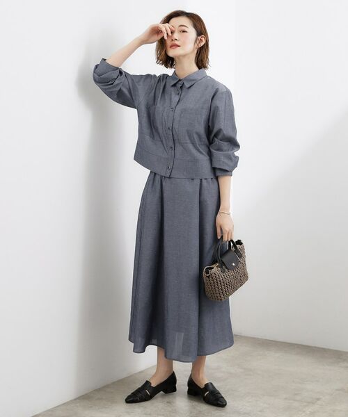 grove / グローブ シャツ・ブラウス | 【貴島明日香さん着用/イージーケア/接触冷感】麻ブレンドクロップドシャツ | 詳細21