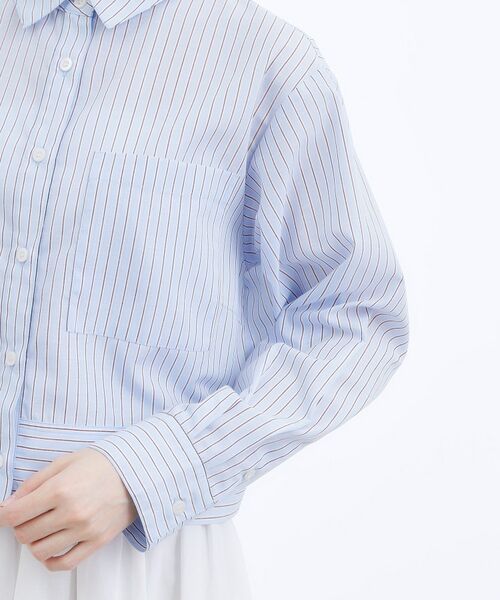 grove / グローブ シャツ・ブラウス | 【貴島明日香さん着用/イージーケア/接触冷感】麻ブレンドクロップドシャツ | 詳細27