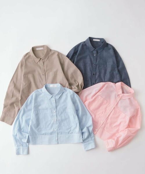grove / グローブ シャツ・ブラウス | 【貴島明日香さん着用／イージーケア／接触冷感】麻ブレンドクロップドシャツ | 詳細29