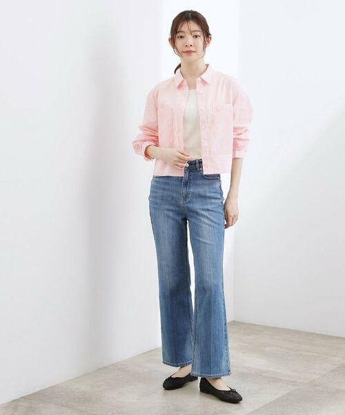 grove / グローブ シャツ・ブラウス | 【イージーケア・接触冷感】麻ブレンドクロップドシャツ | 詳細3