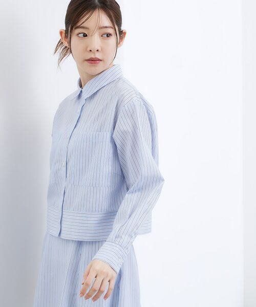 grove / グローブ シャツ・ブラウス | 【イージーケア・接触冷感】麻ブレンドクロップドシャツ | 詳細5