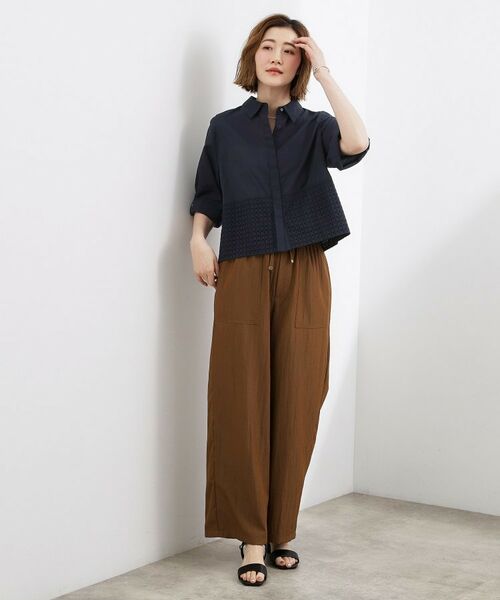 grove / グローブ シャツ・ブラウス | レースドッキング ロールアップシャツ | 詳細10