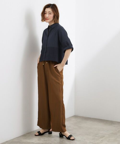 grove / グローブ シャツ・ブラウス | レースドッキング ロールアップシャツ | 詳細11