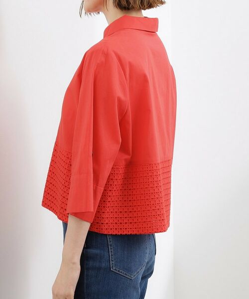 grove / グローブ シャツ・ブラウス | レースドッキング ロールアップシャツ | 詳細14