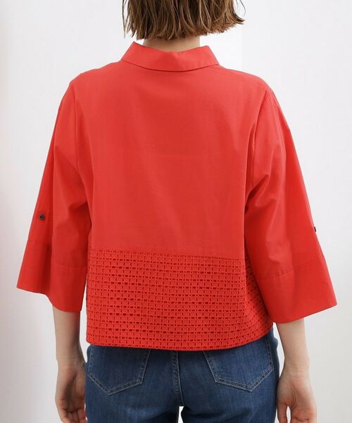 grove / グローブ シャツ・ブラウス | レースドッキング ロールアップシャツ | 詳細15