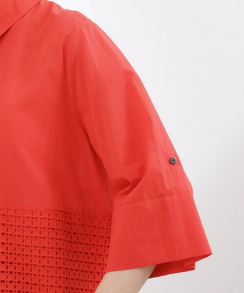 grove / グローブ シャツ・ブラウス | レースドッキング ロールアップシャツ | 詳細17