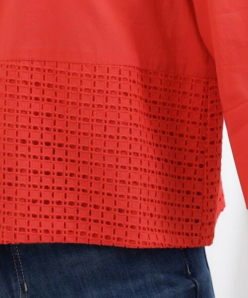 grove / グローブ シャツ・ブラウス | レースドッキング ロールアップシャツ | 詳細18