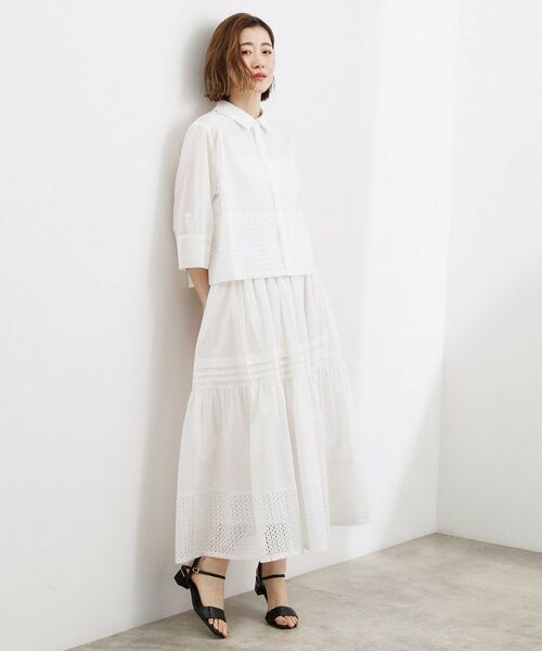 grove / グローブ シャツ・ブラウス | レースドッキング ロールアップシャツ | 詳細2