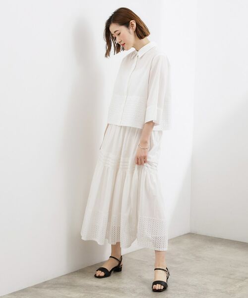 grove / グローブ シャツ・ブラウス | レースドッキング ロールアップシャツ | 詳細3