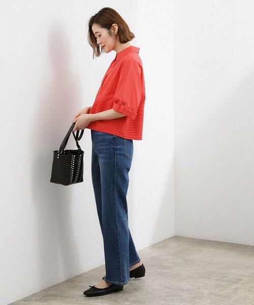 grove / グローブ シャツ・ブラウス | レースドッキング ロールアップシャツ | 詳細7