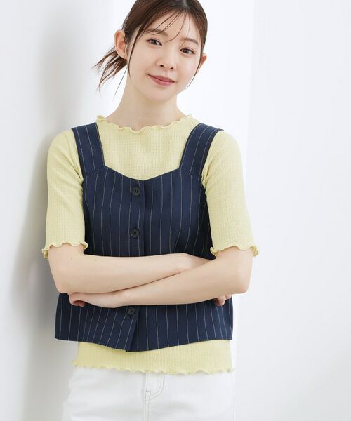 grove / グローブ その他トップス | ストライプ ビスチェ&インナーセット(ネイビー(394))