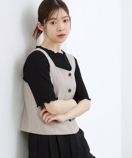 grove / グローブ その他トップス | ストライプ ビスチェ&インナーセット(グレー(312))