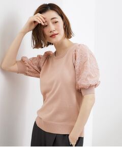 grove / グローブ ニット・セーター | 袖刺繍ハーフスリーブニットプルオーバー