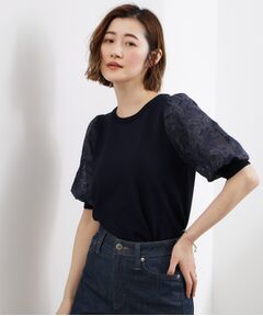 grove / グローブ ニット・セーター | 袖刺繍ハーフスリーブニットプルオーバー