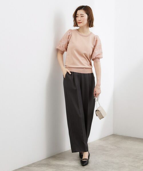 grove / グローブ ニット・セーター | 袖刺繍ハーフスリーブニットプルオーバー | 詳細10