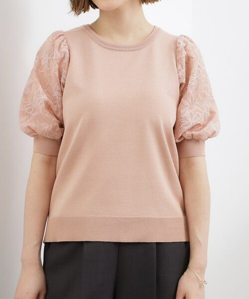 grove / グローブ ニット・セーター | 袖刺繍ハーフスリーブニットプルオーバー | 詳細17