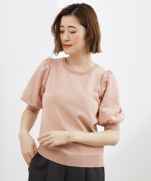 grove / グローブ ニット・セーター | 袖刺繍ハーフスリーブニットプルオーバー | 詳細9