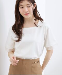 grove / グローブ カットソー | 袖口シアースクエアネックTシャツ