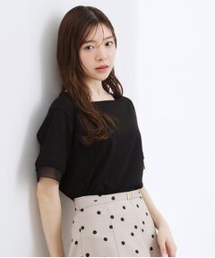 grove / グローブ カットソー | 袖口シアースクエアネックTシャツ