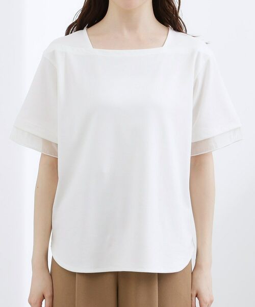 grove / グローブ カットソー | 【二の腕カバー】袖口シアースクエアネックTシャツ | 詳細17