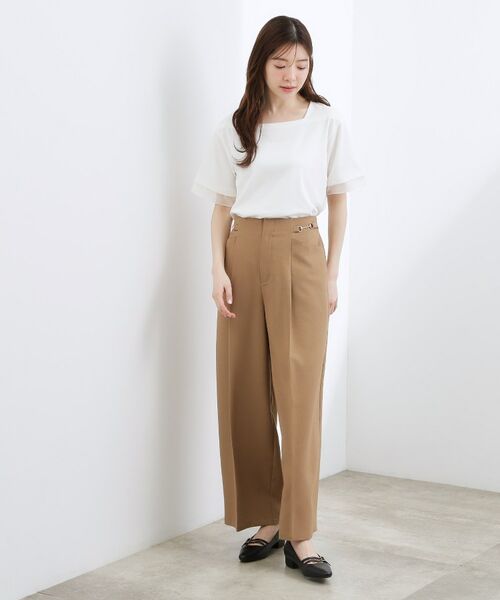 grove / グローブ カットソー | 袖口シアースクエアネックTシャツ | 詳細2