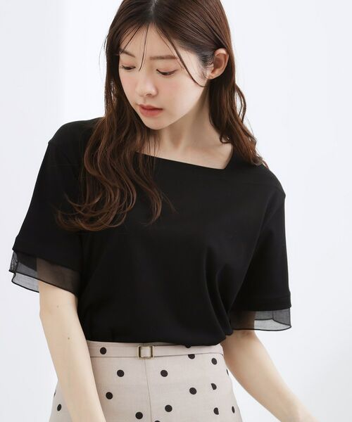 grove / グローブ カットソー | 袖口シアースクエアネックTシャツ | 詳細5