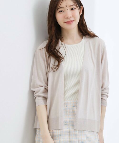 grove / グローブ カーディガン・ボレロ | 【接触冷感/UVカットetc】ベーシックショートカーディガン(グレージュ(050))
