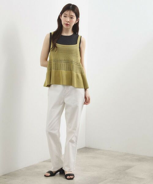 grove / グローブ その他トップス | 透かし編み切替ニットビスチェ×ブラウスセット | 詳細13