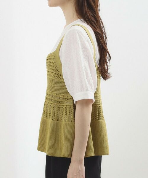 grove / グローブ その他トップス | 透かし編み切替ニットビスチェ×ブラウスセット | 詳細16