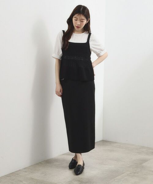 grove / グローブ その他トップス | 透かし編み切替ニットビスチェ×ブラウスセット | 詳細7